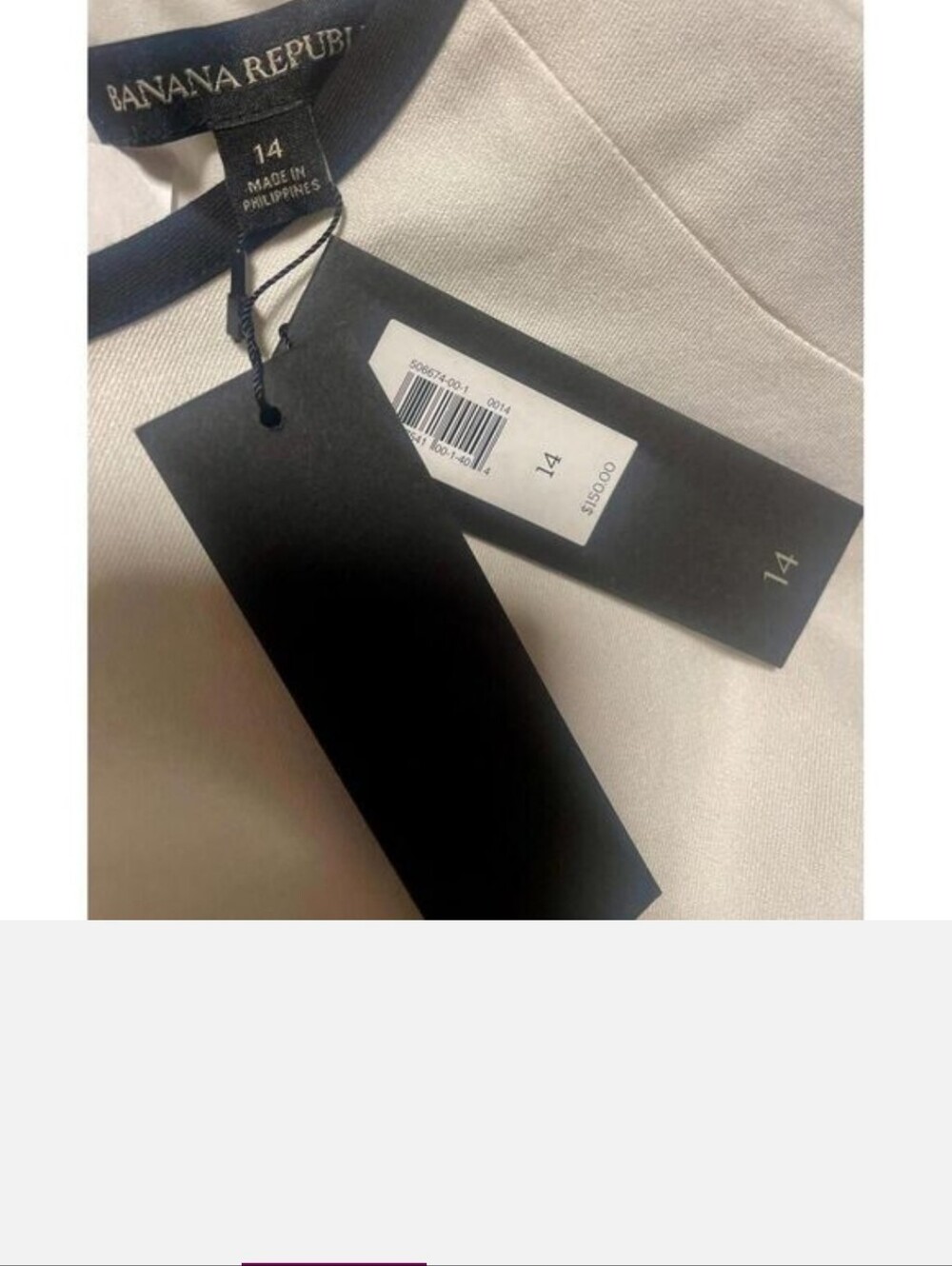 NEW Banana Republic Sloan Black White Color Block Ponte Shift Dress Stretch 14 - Picture 9 of 9